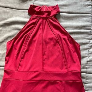 Floor length red dress